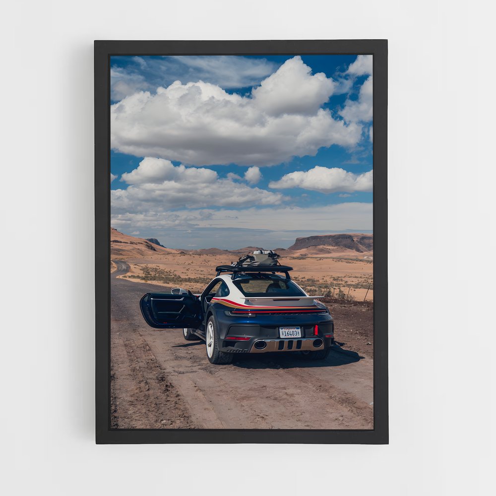 Poster Piste de Dakar – affiche Porsche (vue 2)